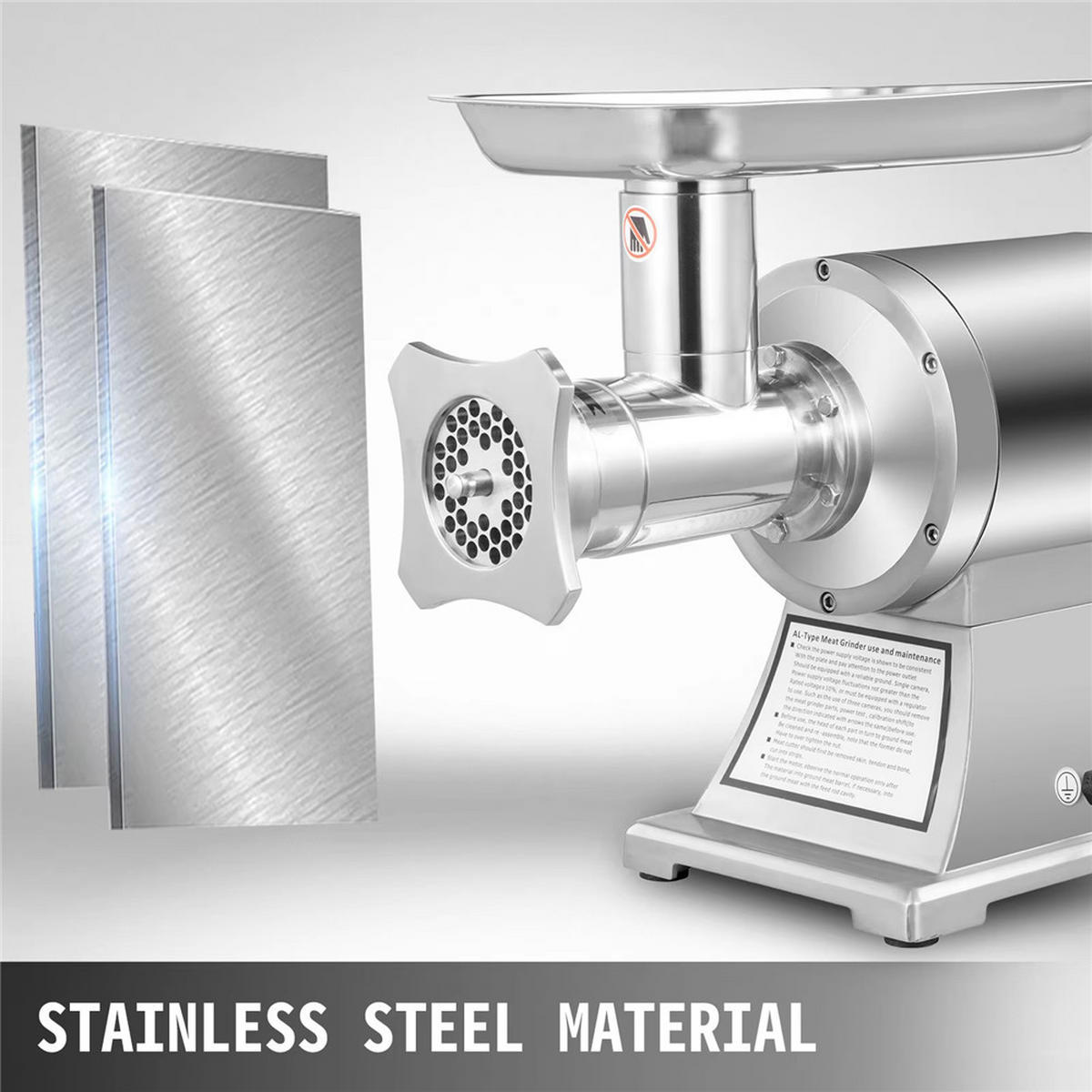 FLEISCHWOLF 1100W Elektrisch Zerkleinerer - Silberfarben, Metall (44.8/38.7/21cm) - Coonoor