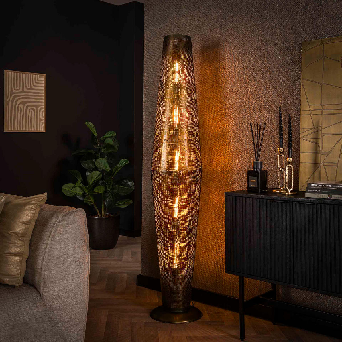 STEHLEUCHTE Cosmic Bronze 30/180/ 30 cm - Bronzefarben, Metall (30/180/30cm) - Hoyz Collection