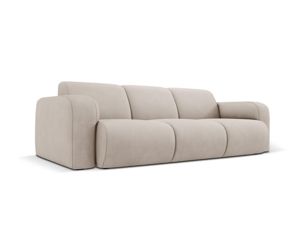 SOFA Molino aus strukturiertem Stoff beige 3 Sitzplätze - Beige, Textil (95/72/235cm) - Micadoni
