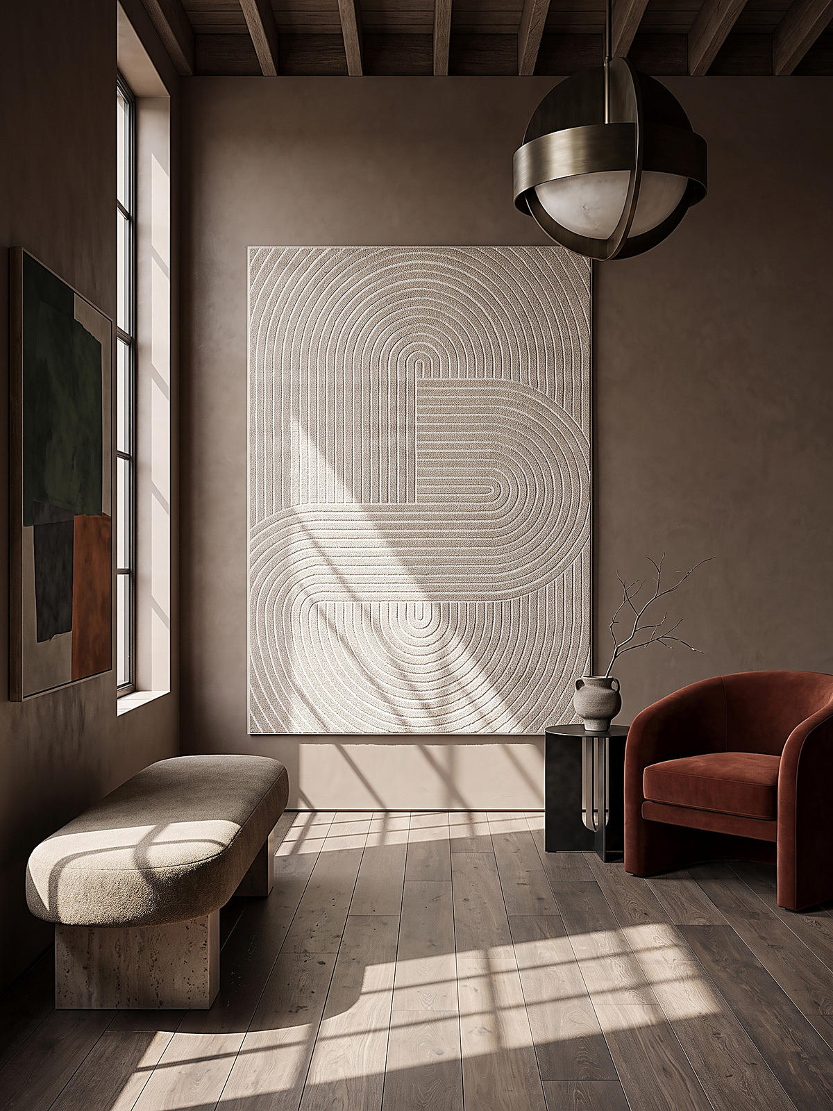 TEPPICH Outdoor Geometrisch MEZEN Polypropylen Beige 140 x 200 cm - Beige, Textil (140/200cm) - KADIMA DESIGN