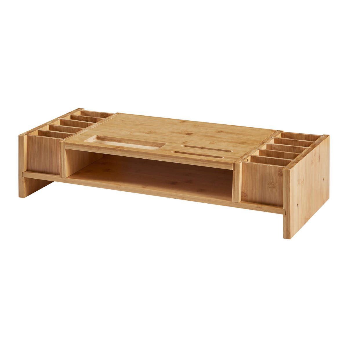 MONITORSTÄNDER Hartola - Naturfarben, Holz (28/65/15cm) - [en.casa]