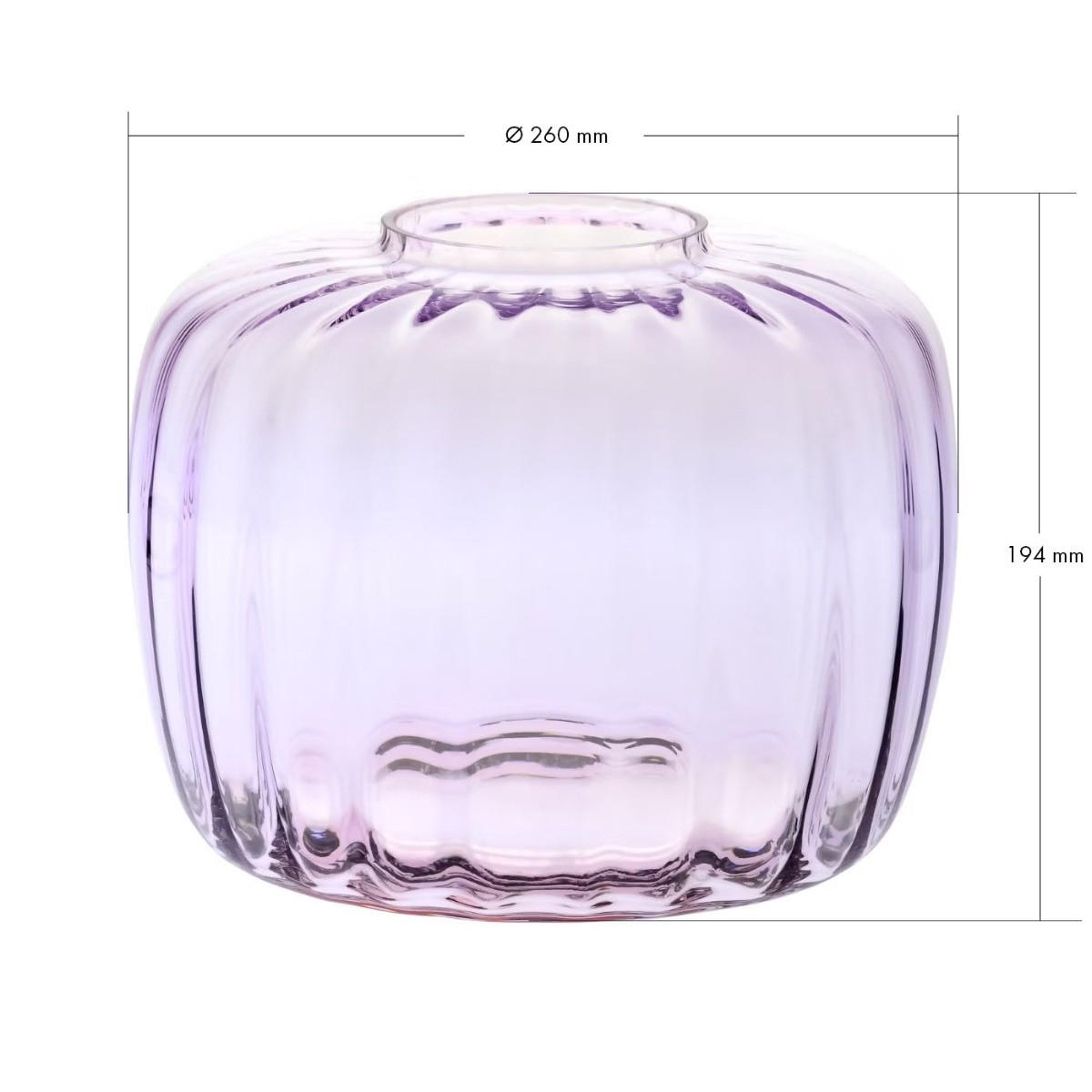 BLUMENVASE BALLERINA GERIFFELT, 19 CM - Transparent/Magnolie, Glas (26/19.4cm) - Krosno Glass