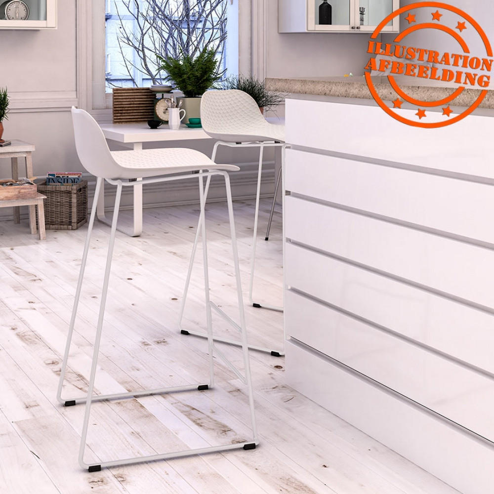 BARHOCKER Weiß 49x85x53cm - Weiß, Kunststoff/Metall (49/85/53cm) - AlterEgo