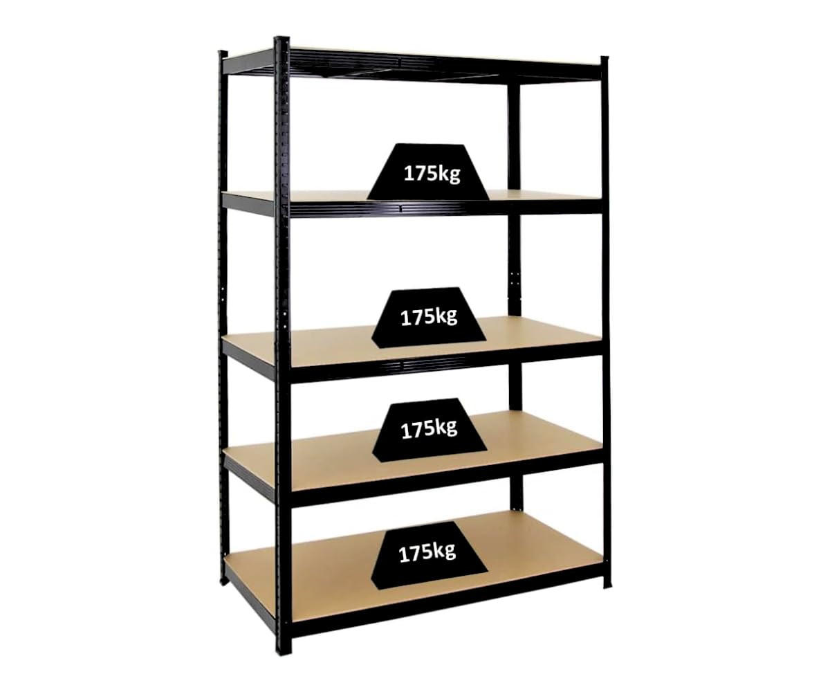 SCHWERLASTREGAL Taurus 180x120x60 cm Fachlast 175 kg Schwarz - Schwarz, Metall (120/180/60cm) - PROREGAL