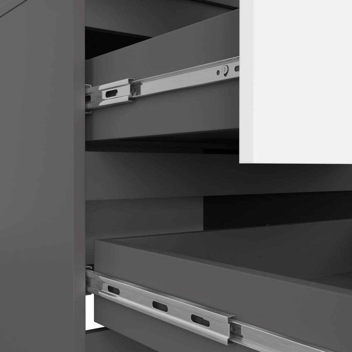 KLEIDERSCHRANK Grau, Weiß 180x60x51 cm - Weiß/Grau, Holzwerkstoff (60/180/51cm) - Akord