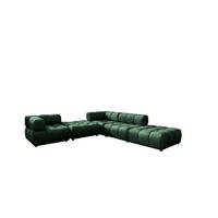 ECKSOFA Corner Modular, Veloursstoff Bluvel, Grün, Rechts, Bolla - Grün, Holz (288/288cm) - Kaiser Möbel