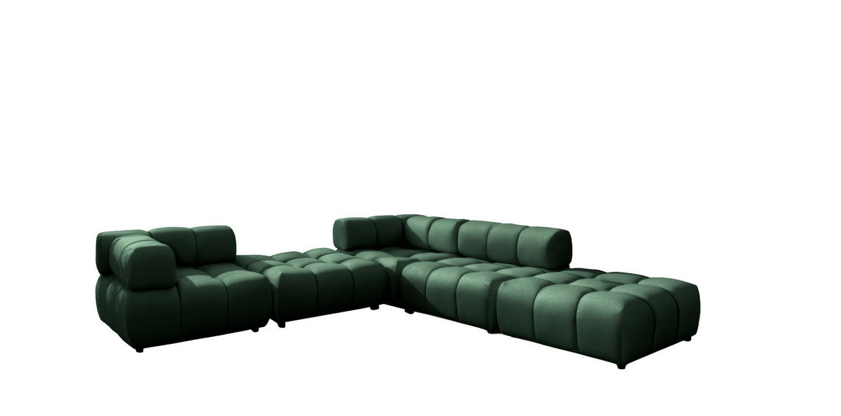 ECKSOFA Corner Modular, Veloursstoff Bluvel, Grün, Rechts, Bolla - Grün, Holz (288/288cm) - Kaiser Möbel