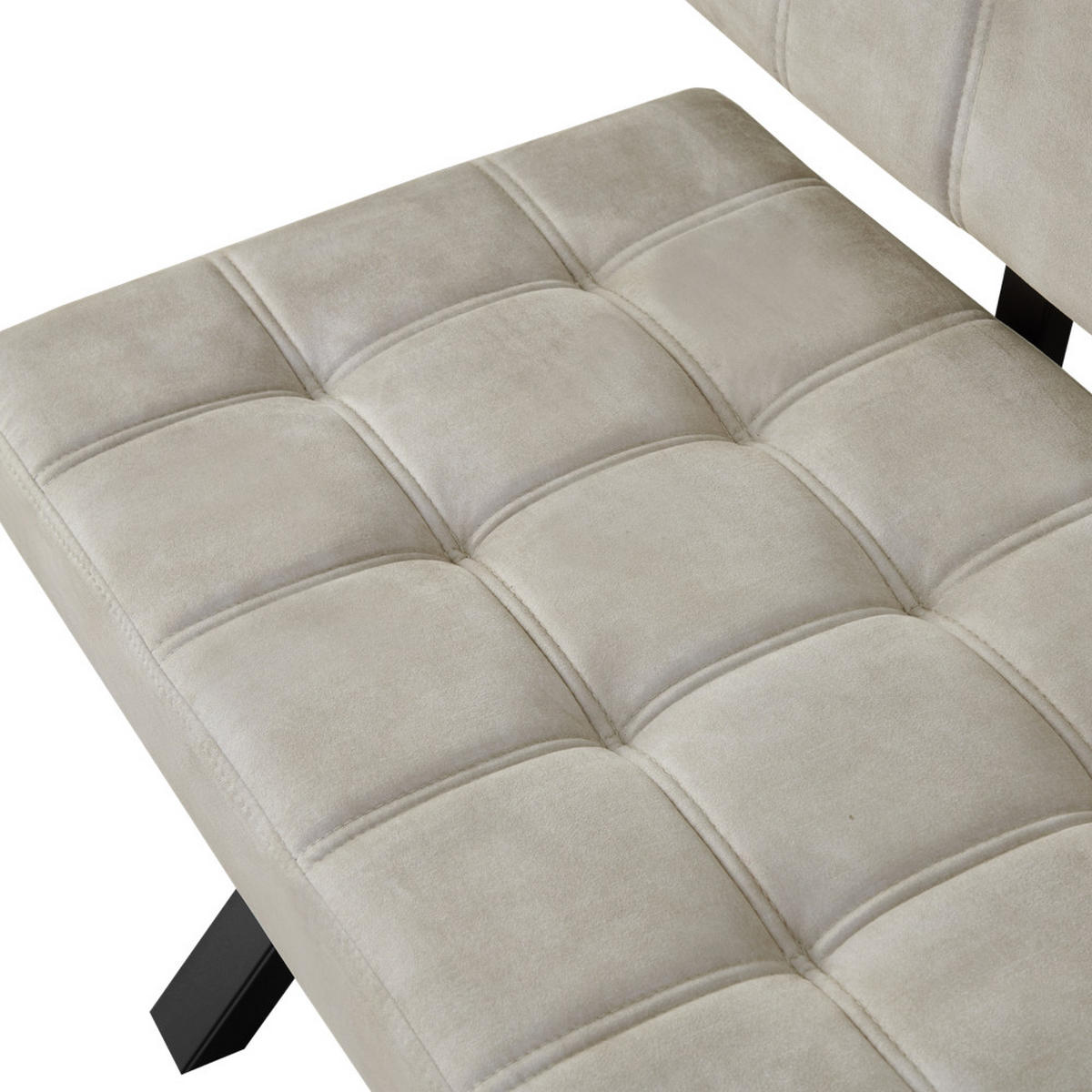 SITZBANK KAREN - Hellgrau, Textil/Metall (140/88/59cm)