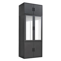 KLEIDERSCHRANK mit Spiegel Der Grenzenlose - Anthrazit, Holzwerkstoff (90/234/58cm) - Mokebo
