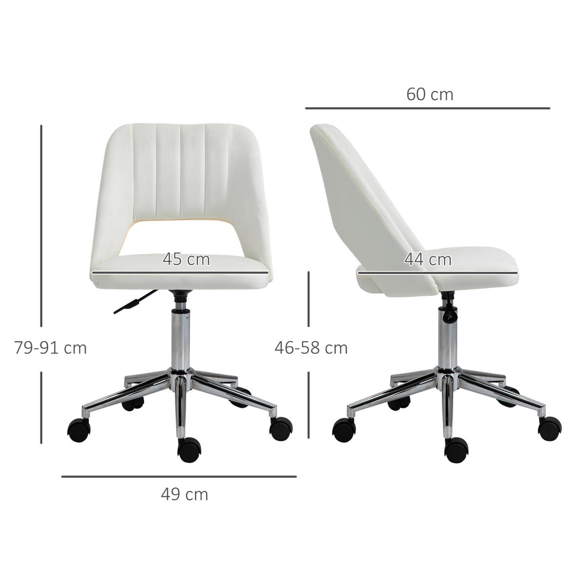DREHSTUHL höhenverstellbar Beige Polyester - Beige, Kunststoff (60/91/49cm) - Meubliv