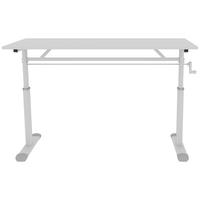SCHREIBTISCH Weiß 120/60/90 cm höhenverstellbar mit Kurbel Metallrahmen manuell - Weiß, Metall (60/120/90cm) - PANGIVO