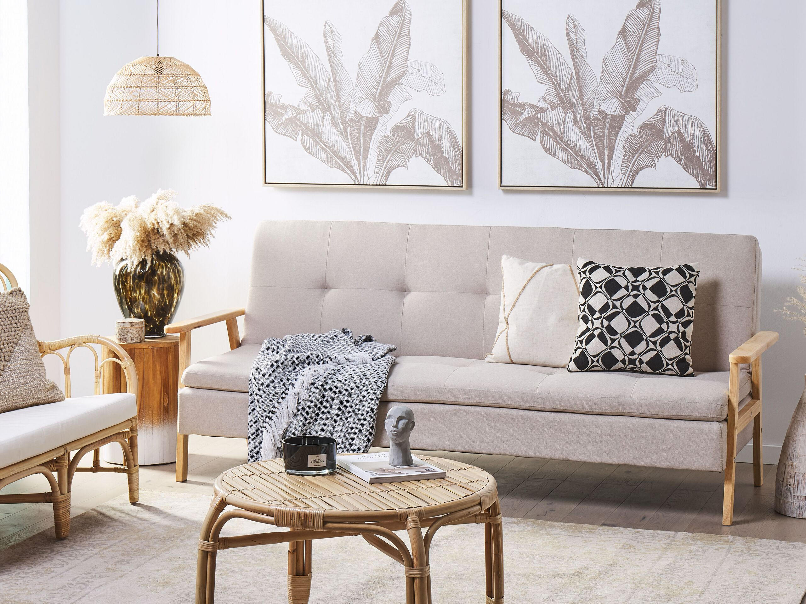 SCHLAFSOFA Polsterbezug Beige Tjorn - Beige, Textil (204/84/67cm) - Beliani