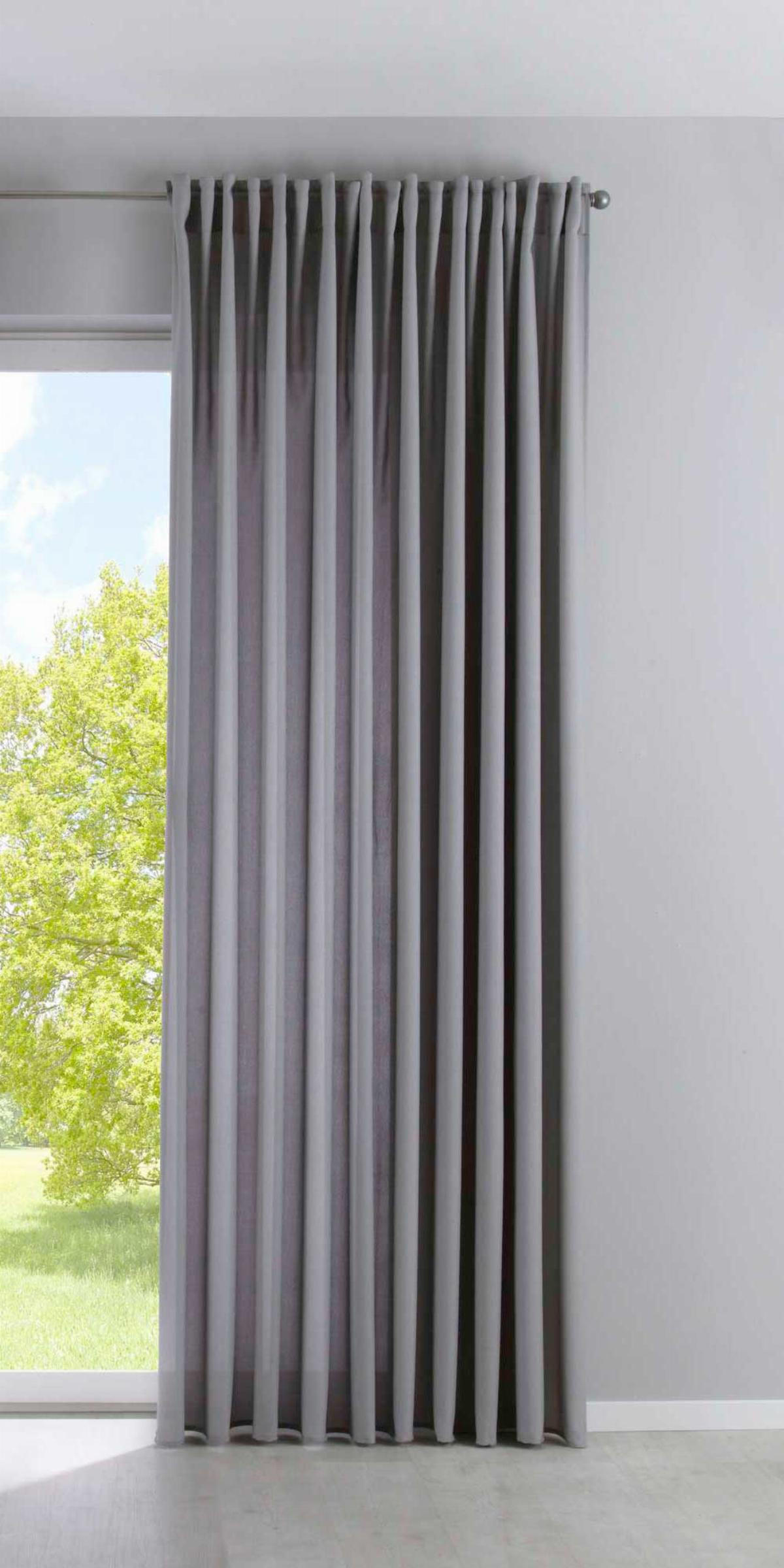 SCHLAUFENGARDINE »Palermo« HxB 250x300 cm Grau - Grau, Textil (300/250cm) - Gardinenbox