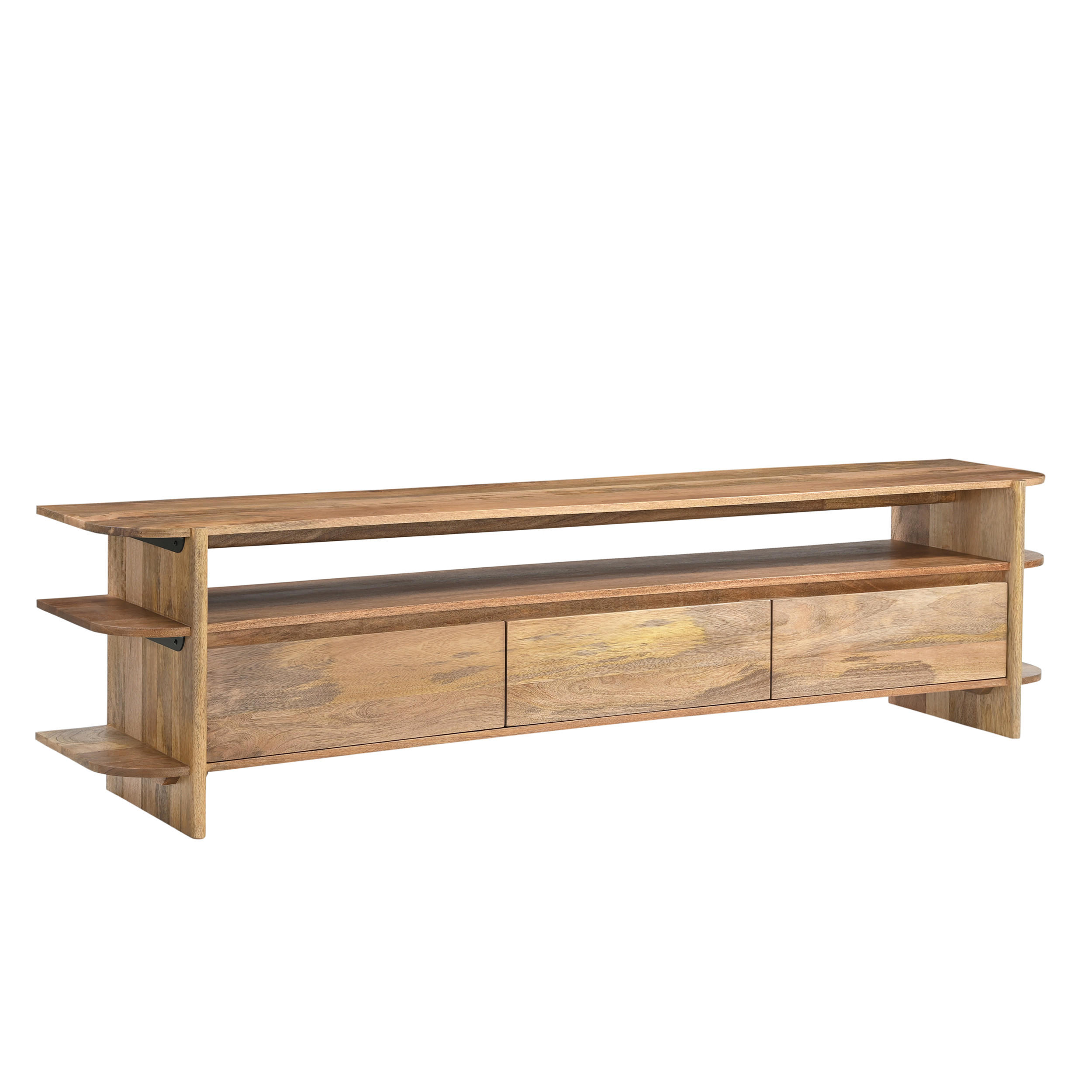 TV Board Jade Mangoholz 200 cm / 40 cm Natur - Naturfarben, Holz (200/50/40cm) - Villa Möbel