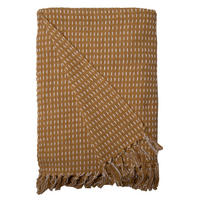 DECKE Straight 130x180 cm, 100% Baumwolle, Senf - Gelb, Textil (130/180cm) - Au Maison