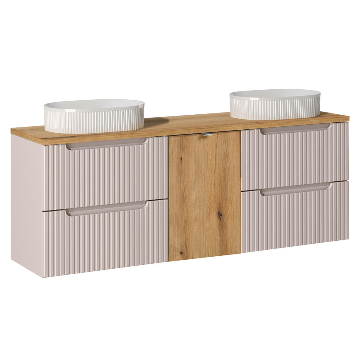 BADMÖBEL 160.4cm Riva 2er-Set Kaschmir - Beige, Holzwerkstoff (160.4/59.5/40cm) - Petits-meubles