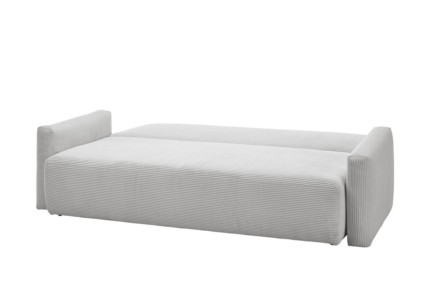 SCHLAFSOFA NEO Hellgrau Cord - Hellgrau/Schwarz, Kunststoff/Textil (233/75/108cm) - KAWOLA