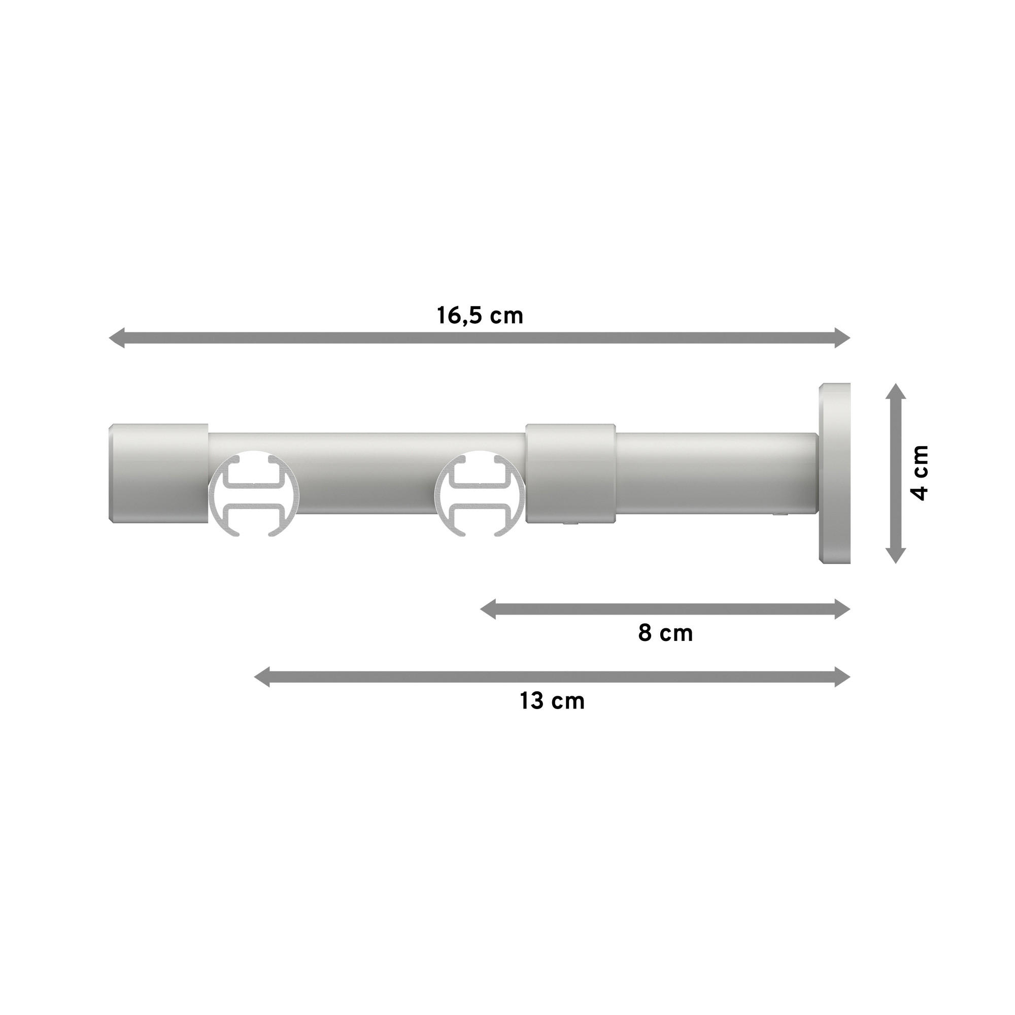 INNENLAUF-GARDINENSTANGEN-SET Prestige Tanara 300 cm (geteilt in 3 x 100 cm), 2-läufig, 20 mm Ø Weiß - Chromfarben/Schwarz, Metall (300cm) - INTERDECO
