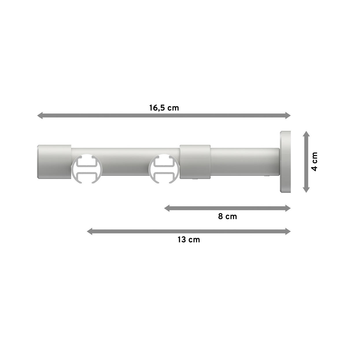 INNENLAUF-GARDINENSTANGEN-SET Prestige Savio 140 cm, 2-läufig, 20 mm Ø Weiß - Weiß, Metall (140cm) - INTERDECO