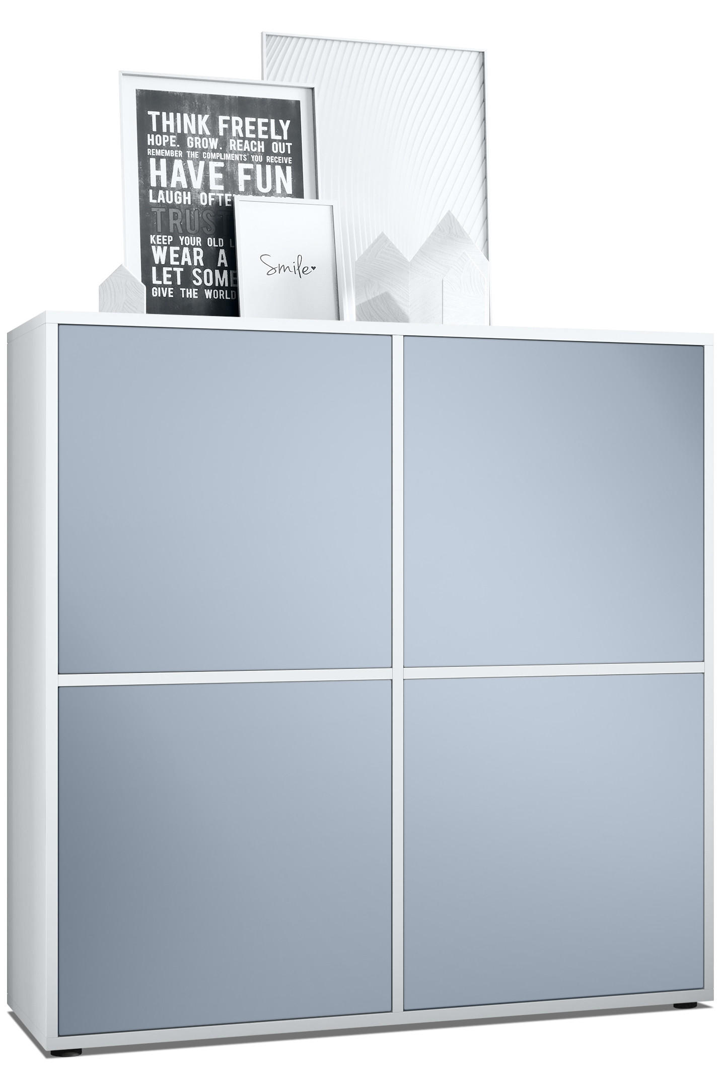 HIGHBOARD Cuba Türen in Denim matt - Pastellblau, Holzwerkstoff (104/105.5/35.5cm) - Vladon