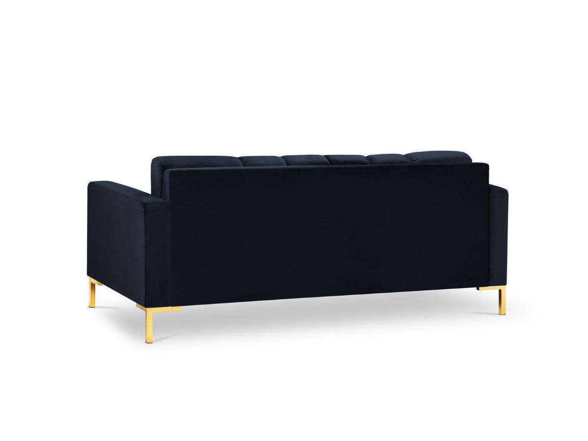 SOFA Mamaia aus Samt dunkelblau 3 Sitzplätze - Dunkelblau, Textil (92/75/177cm) - Micadoni