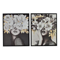 BILD Inga 2er Set 40/3/50 cm Kunstoff - Schwarz/Weiß, Kunststoff (40/50cm) - Mondex