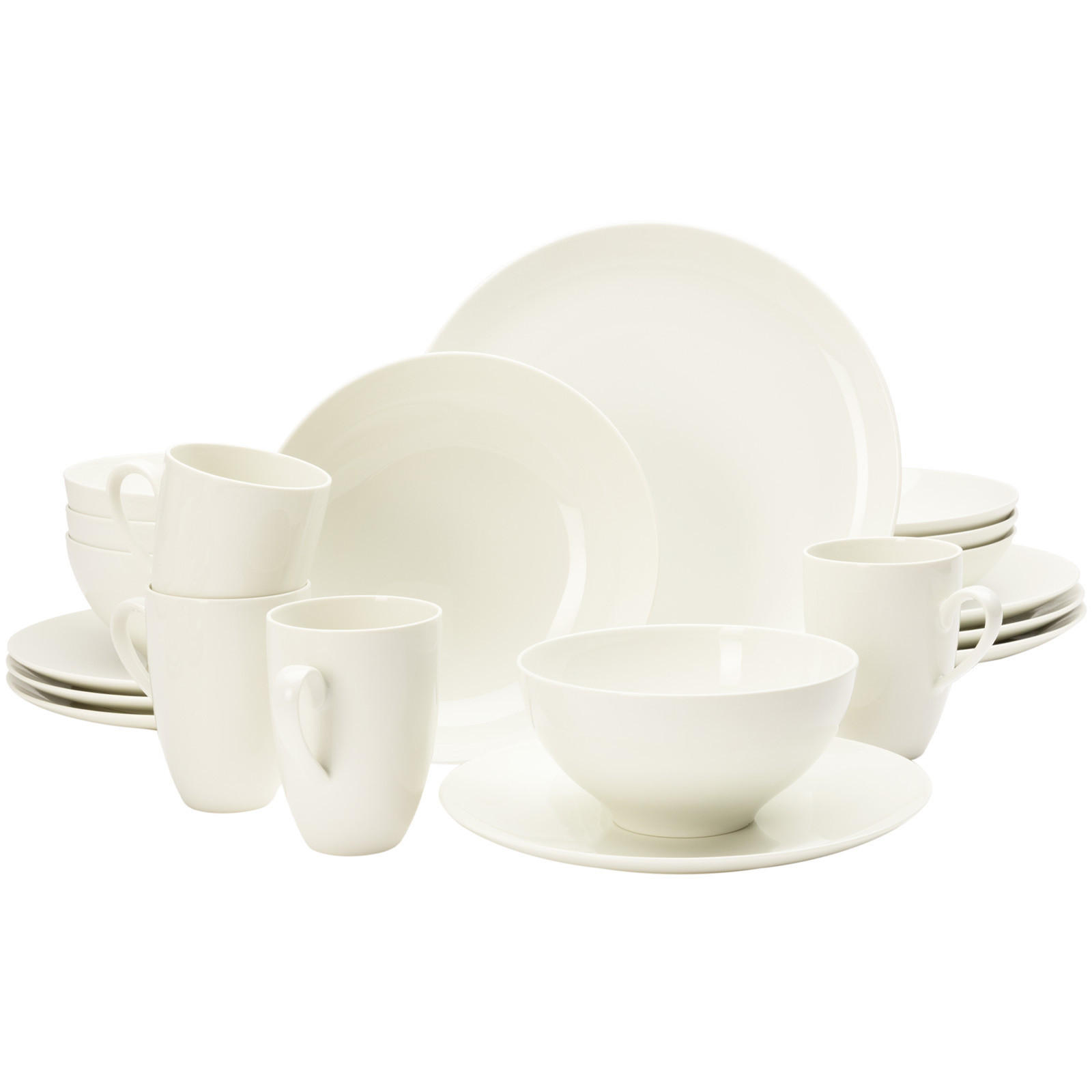 KOMBISERVICE Savona Fine Diamond creme 20-tlg. - Creme, Keramik (2/2/2cm) - Seltmann Weiden