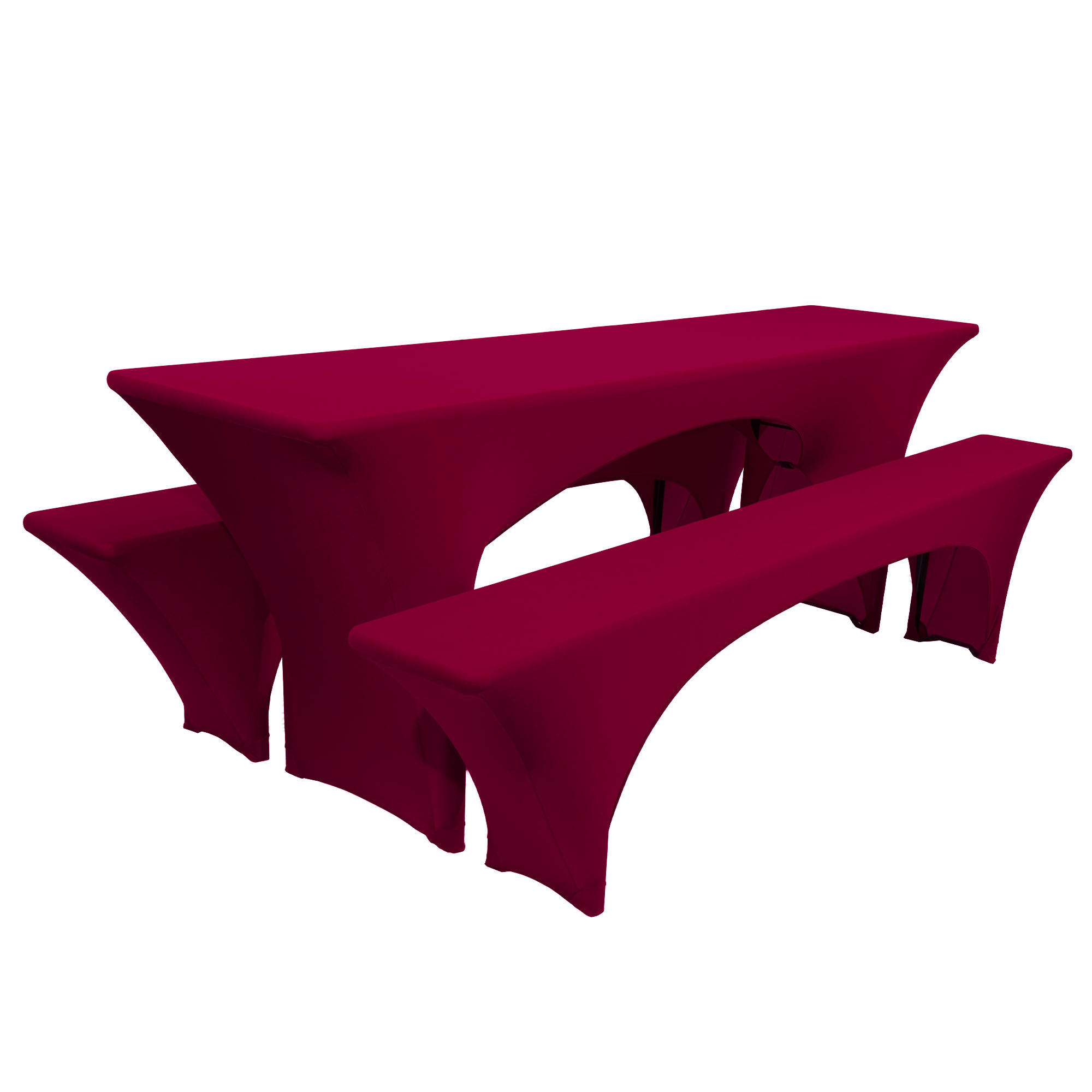 BIERTISCHHUSSE Victoria 50cm Stretch Bordeaux (3tlg) - Bordeaux, Kunststoff/Textil (70/220cm) - Beautissu 