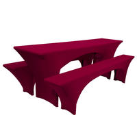 BIERTISCHHUSSE Victoria 50cm Stretch Bordeaux (3tlg) - Bordeaux, Kunststoff/Textil (70/220cm) - Beautissu 