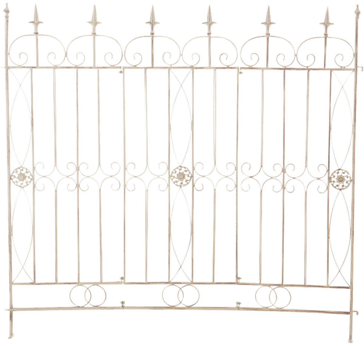 GARTENZAUN 4er Set Metall Antik-Creme - Creme, Metall (124/116cm) - CLP