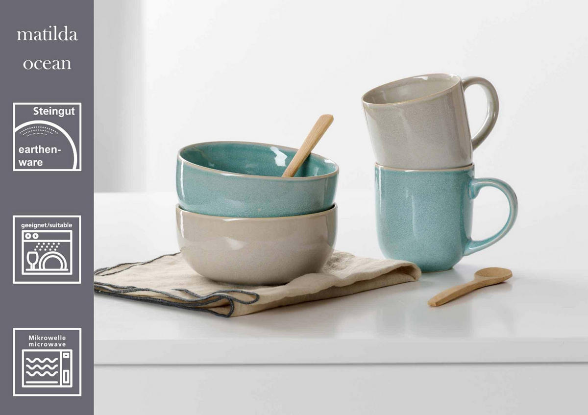 MÜSLISCHALEN Matilda blau ø 14,5 cm 4er Set - Blau, Keramik (14.5cm) - Ritzenhoff Breker