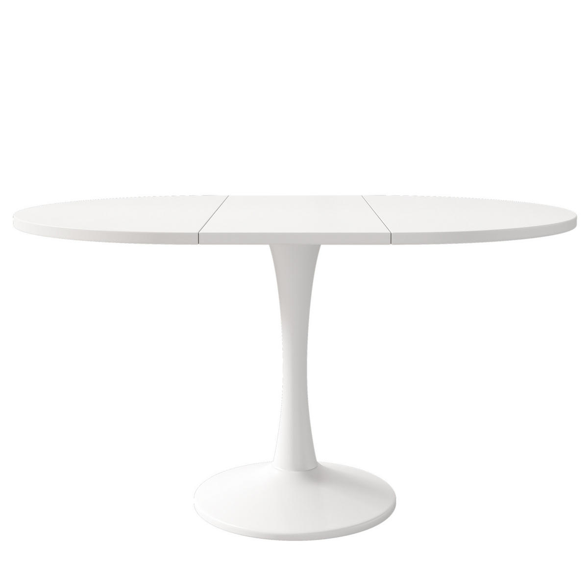 ESSTISCH ausziehbar oval MDF Weiß - Weiß, Holzwerkstoff (140/100/75cm) - Meubliv