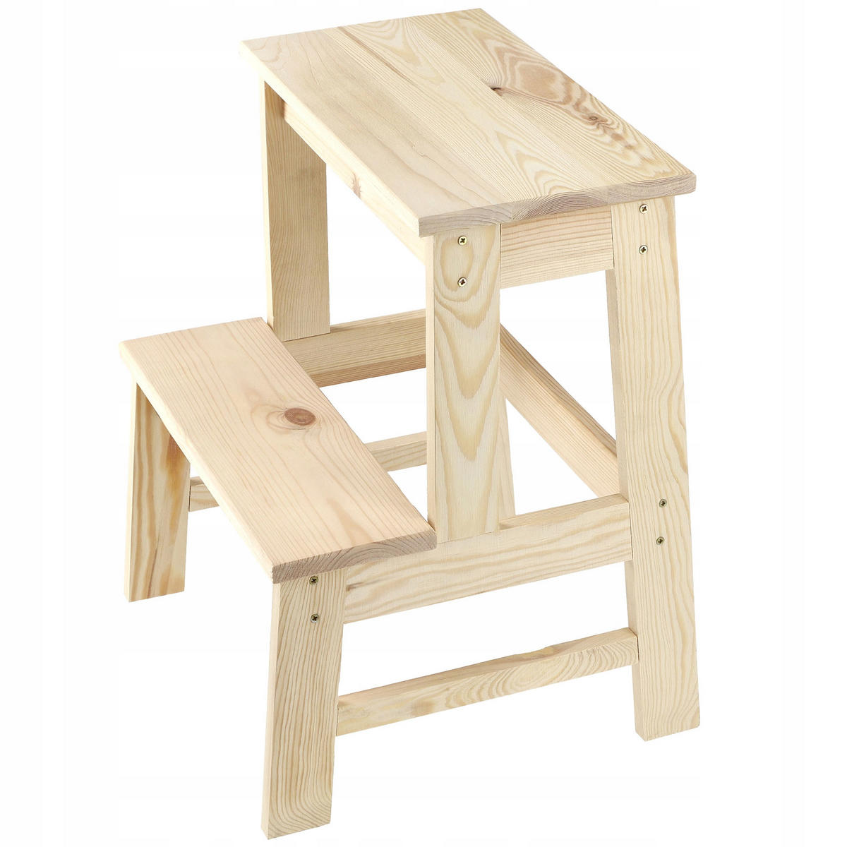 LEITERHOCKER aus Holz 40 x 50 cm - Naturfarben, Holz (40/35cm) - KADAX
