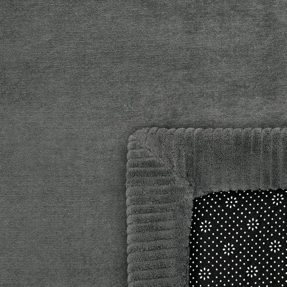 KURZFLORTEPPICH Waschbar, einfarbig, aus Polyester, Anthrazit, 100 x 200 cm - Anthrazit, Textil (200/100cm) - KADIMA DESIGN