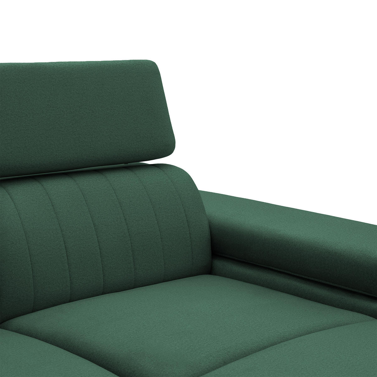 ECKSOFA FELIX L Rechts mit Schlaffunktion Velours Grün - Schwarz/Grün, Holz/Textil (176/257cm) - Muffo
