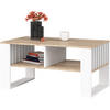 COUCHTISCH ROCKFORD Sonoma Eiche, Weiß 92x53x45 cm - Weiß/Sonoma Eiche, Holzwerkstoff (53/92/45cm) - Akord