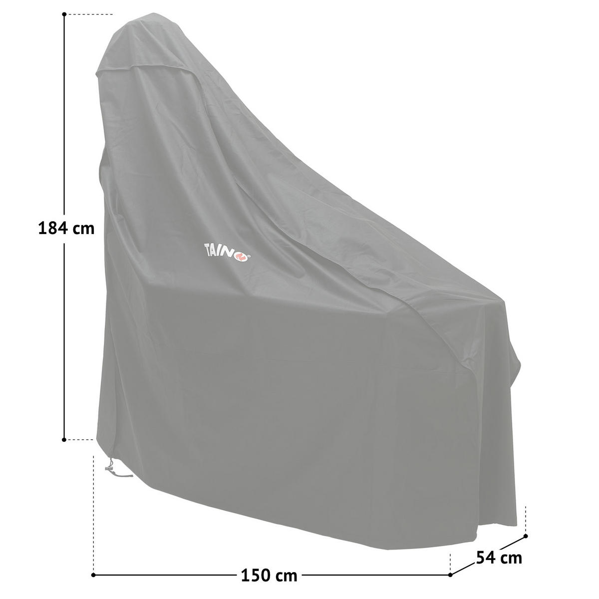 GRILLABDECKPLANE CHIEF - Schwarz, Textil (150/184/54cm) - TAINO