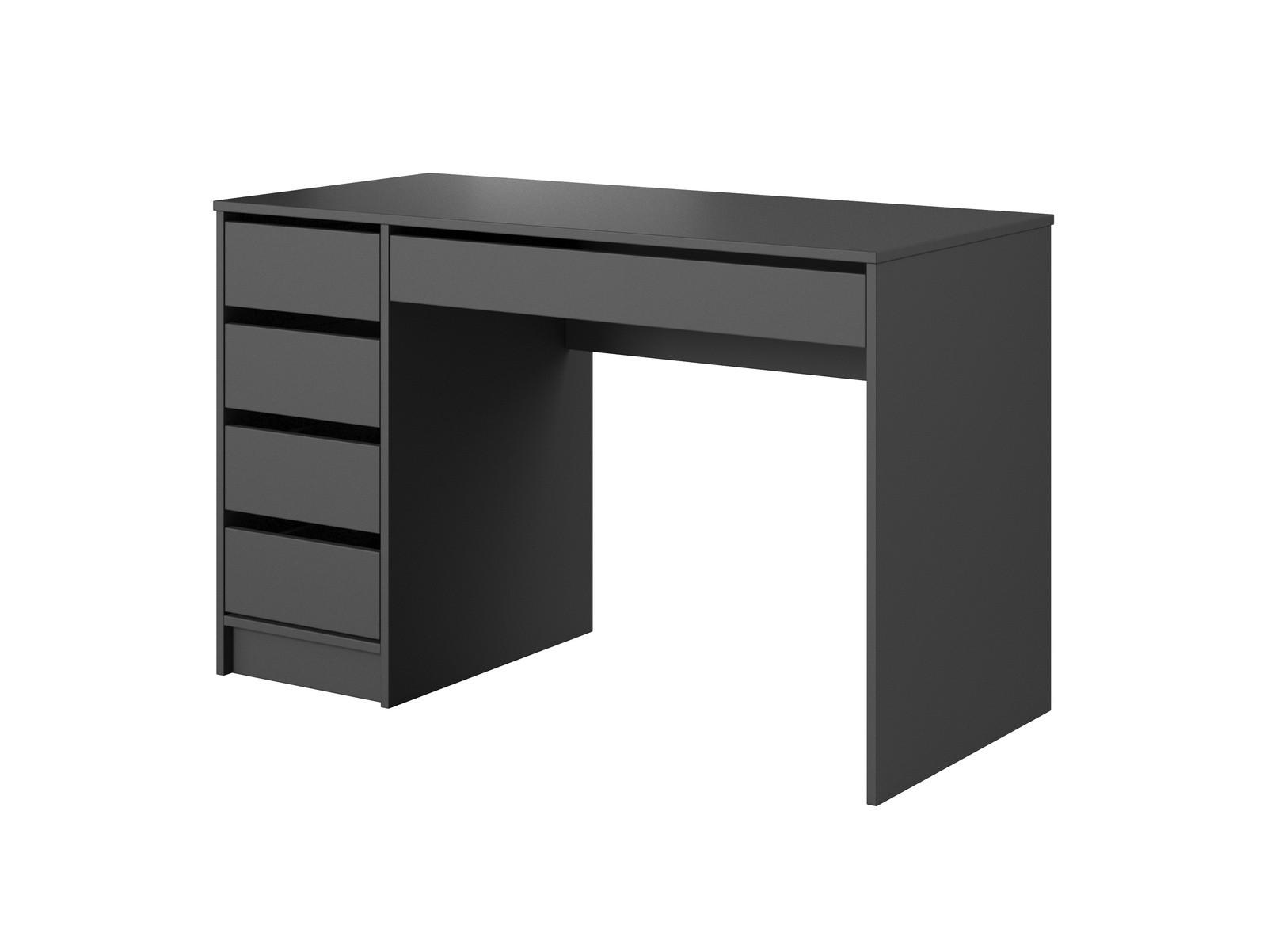 SCHREIBTISCH MIA 120 cm Anthrazit - mit 5 Schubladen, beidseitig montierbar - Anthrazit, Holz/Holzwerkstoff (55/120/75cm) - Ravio