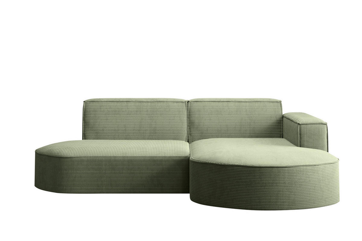 ECKSOFA Modena Studio, Cord Stoff Hellgrün Rechts - Hellgrün, Holzwerkstoff/Textil (236/165cm) - Kaiser Möbel