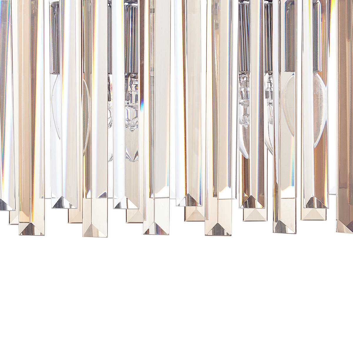 KRONLEUCHTER Silber Mandeo - Silberfarben, Glas (14/68/120cm) - Beliani