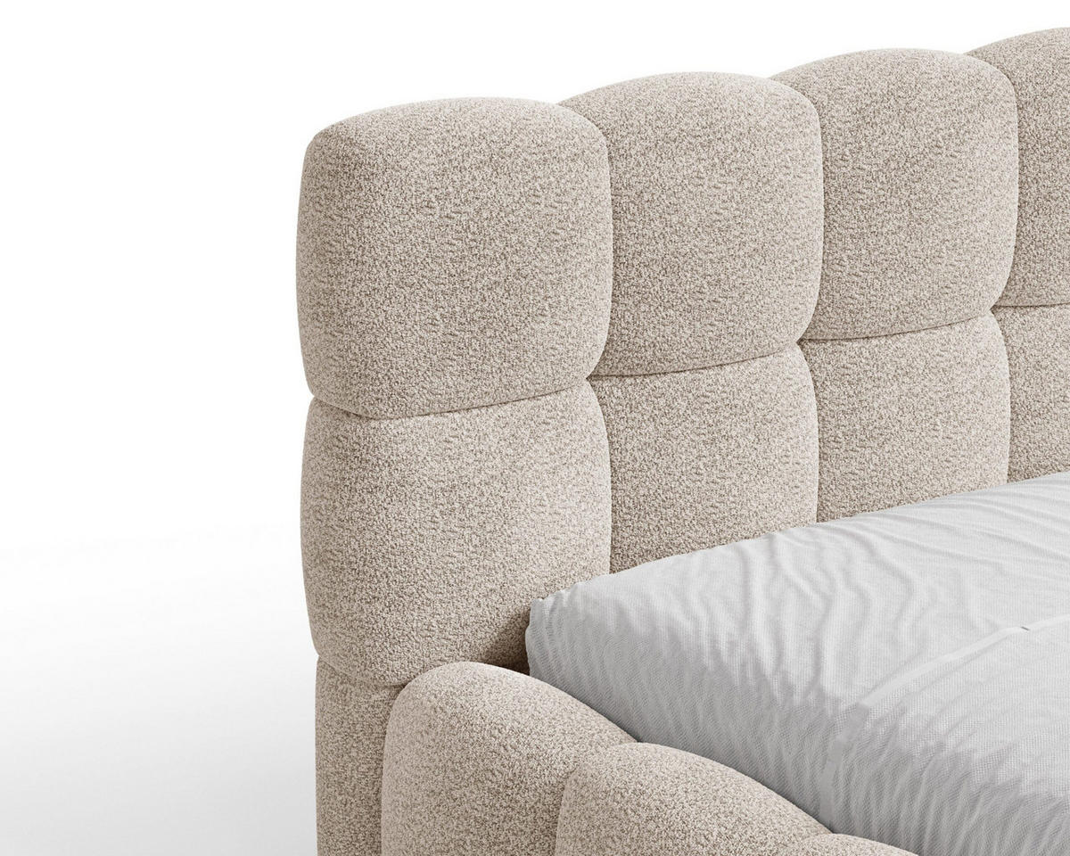 POLSTERBETT - Bett 19 - 180x200 - Beige (Arena 02) - Beige, Holzwerkstoff/Textil (180/200cm) - Möblo