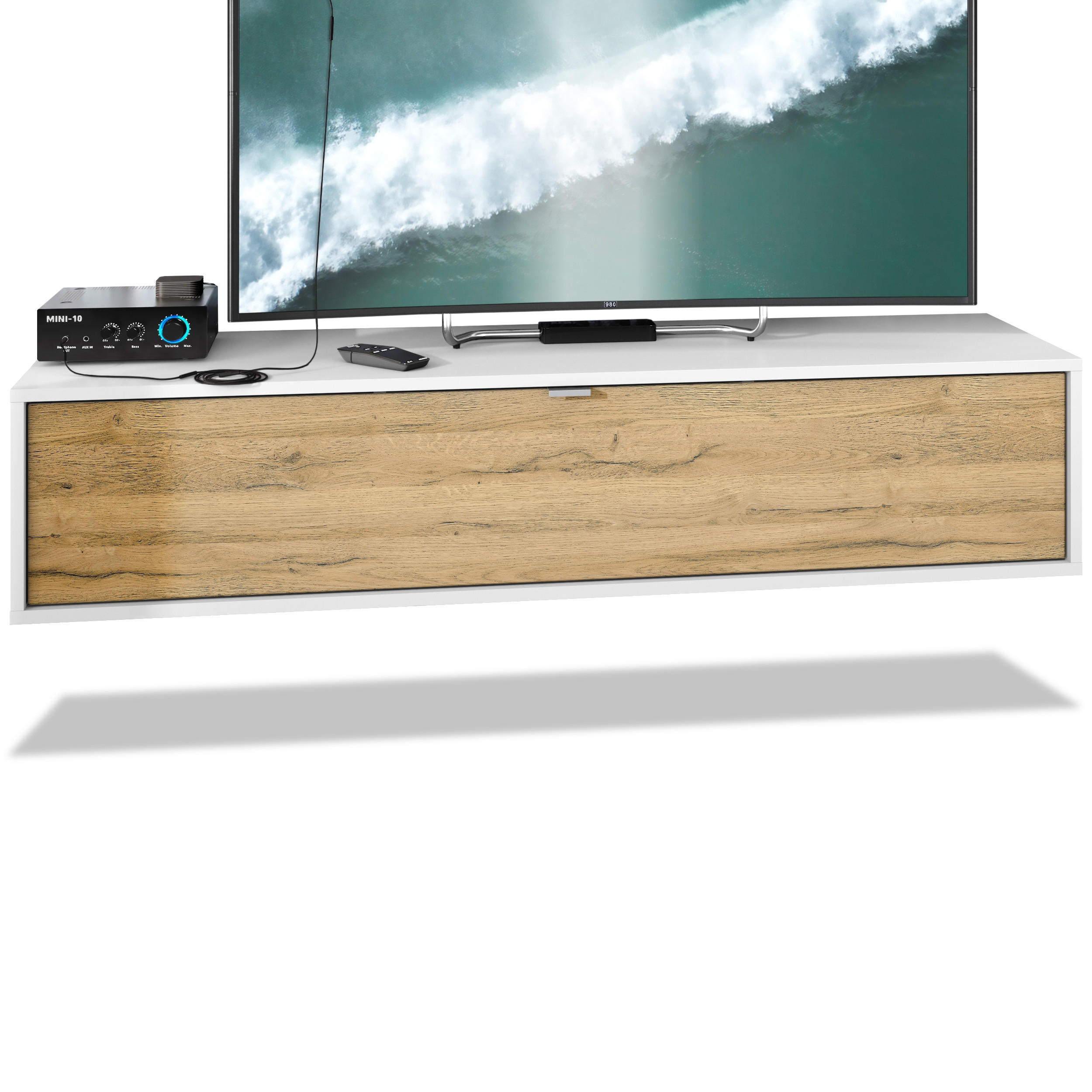 LOWBOARD Lana Fronten in Eiche Natur - Eichefarben, Holzwerkstoff (140/29/37cm) - Vladon