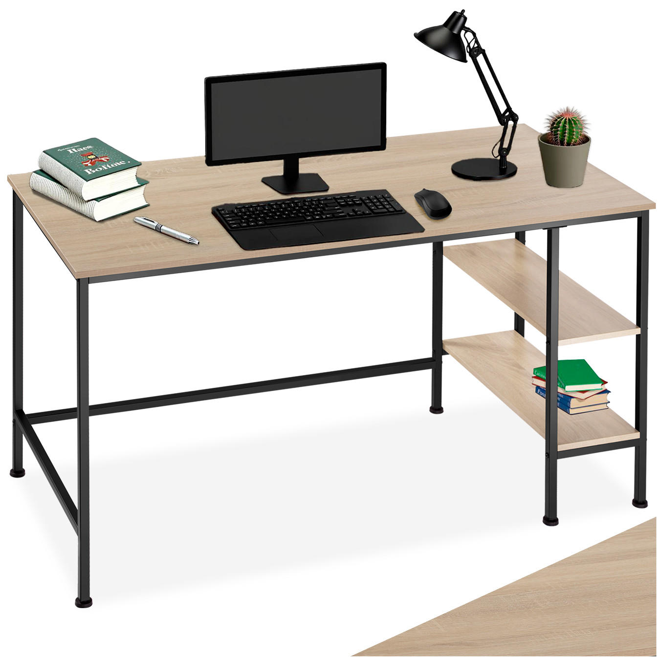 SCHREIBTISCH Donegal,140 x 60 x 76,5 cm,Industrial Holz hell, Eiche Sonoma - Naturfarben, Holz (140/60/76.5cm) - tectake