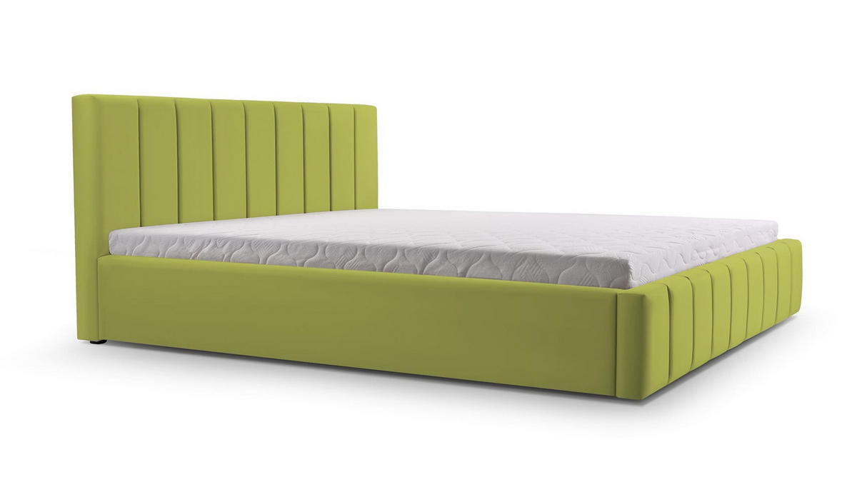 POLSTERBETT Bett 01 - 180x200 - Green - Grün, Holz/Textil (180/200cm) - Möblo