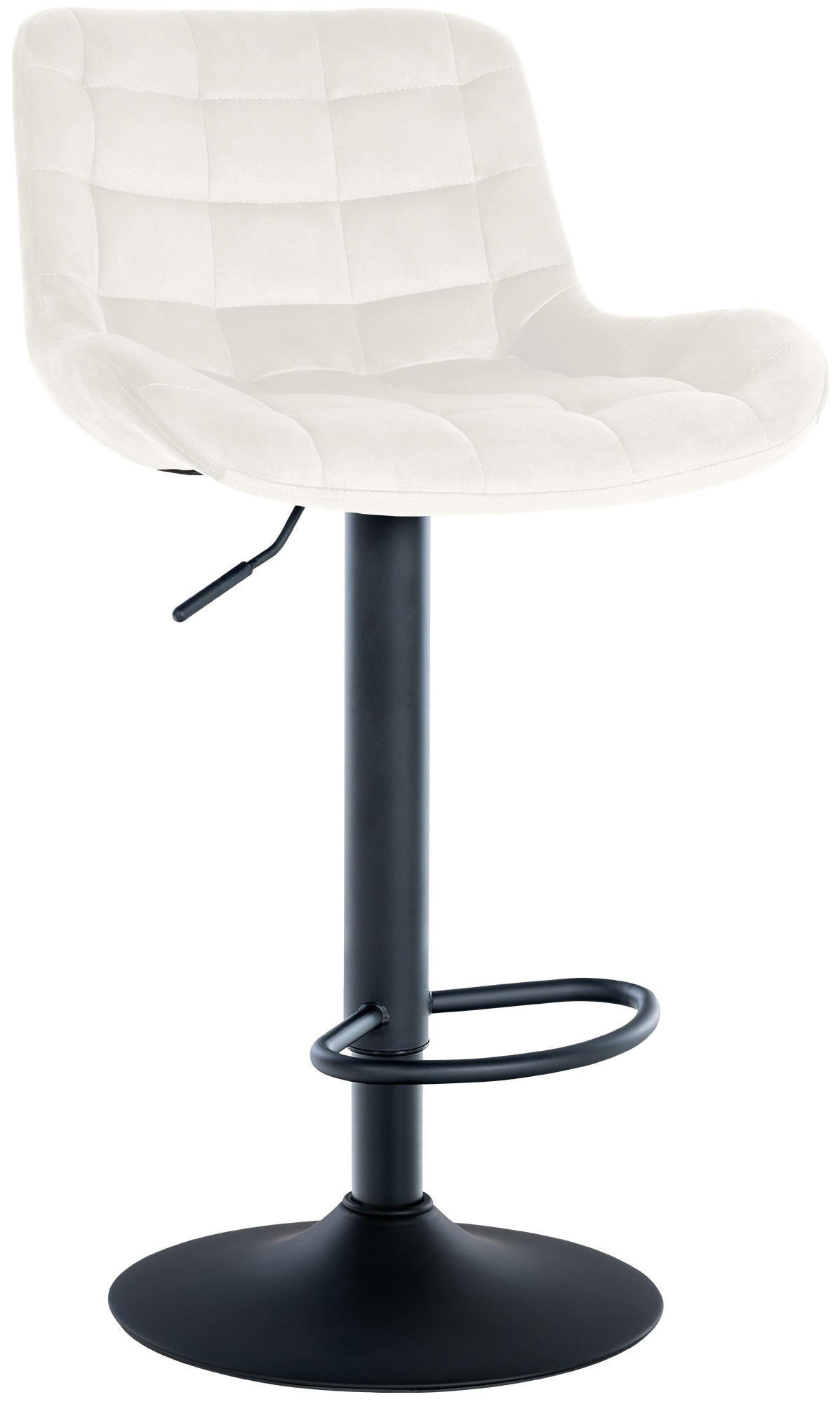 BARHOCKER Samt creme - Creme/Schwarz, Textil/Metall (48/81/54cm) - CLP