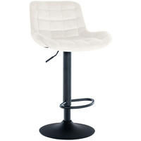 BARHOCKER Samt creme - Creme/Schwarz, Textil/Metall (48/81/54cm) - CLP
