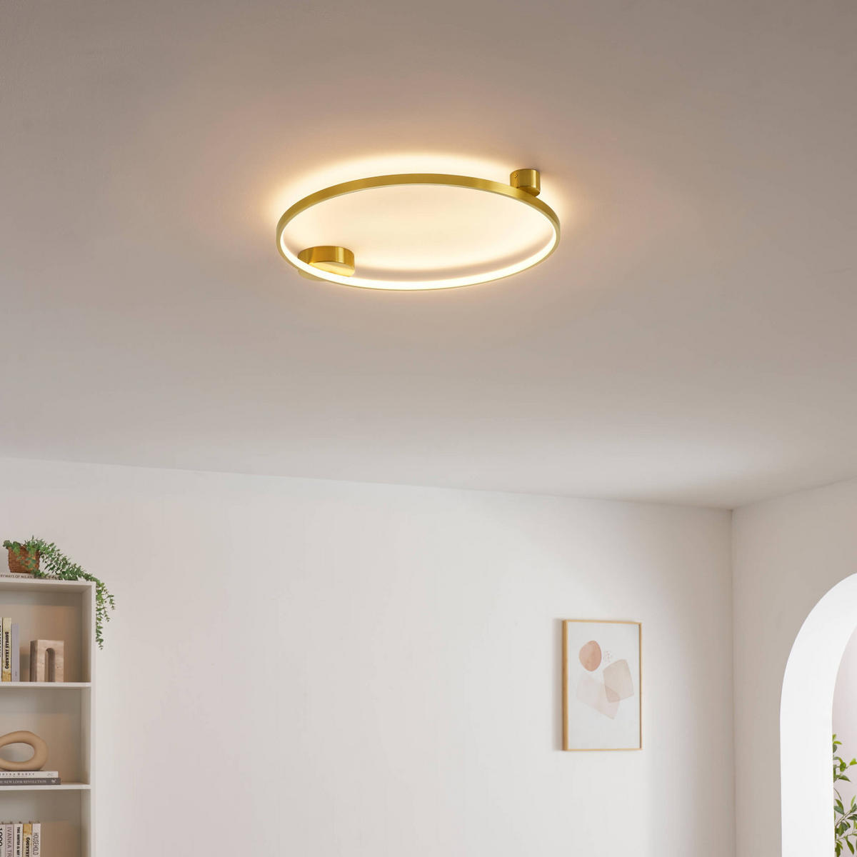 DECKENLEUCHTE Ceira, Messing, 63cm, Dimmbar - Goldfarben, Metall (63/60/60cm) - KOSILUM