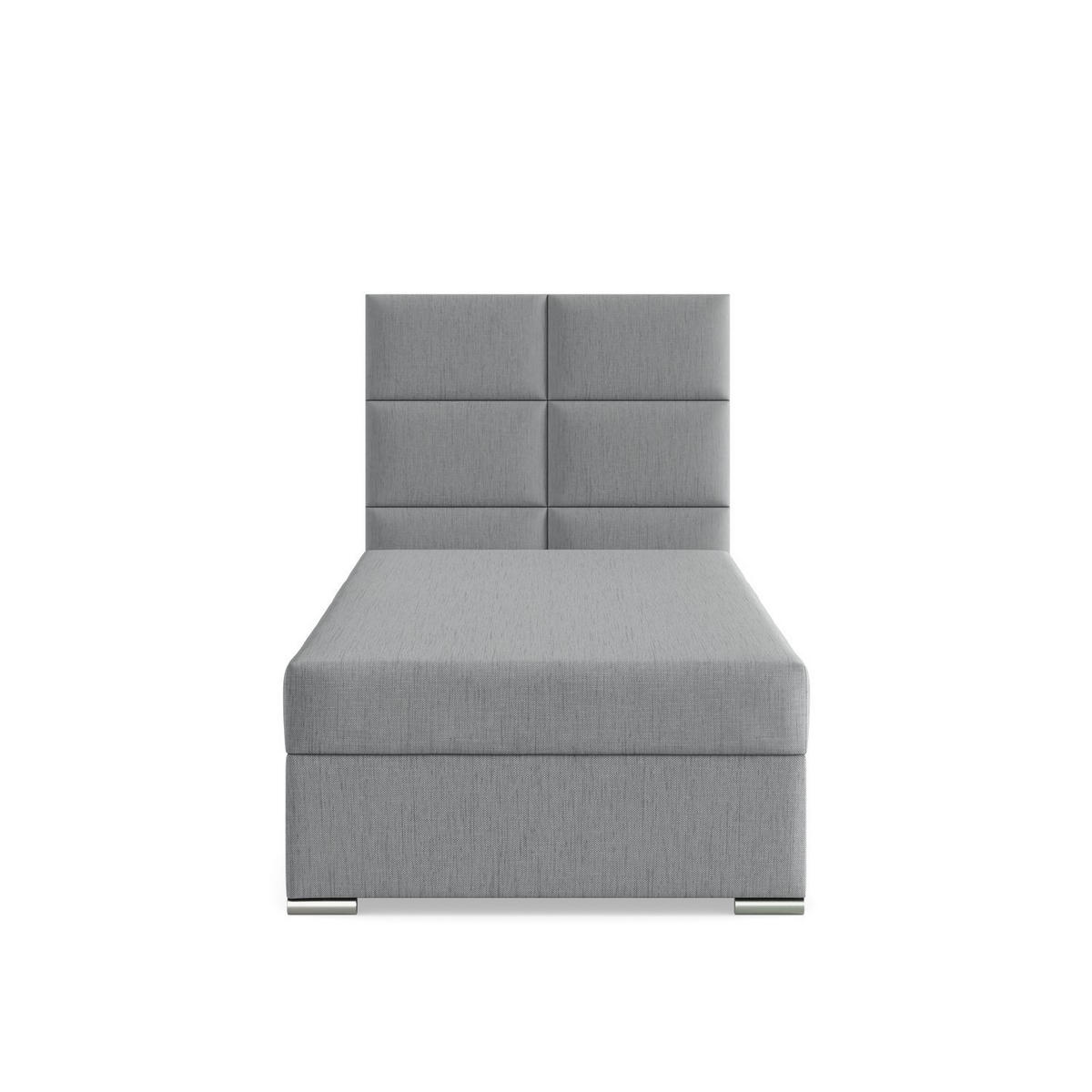 BOXBETT MIT KOPFTEIL 90x200 CALVI, Grau - Hellgrau, Textil (90/200cm) - Mebligo