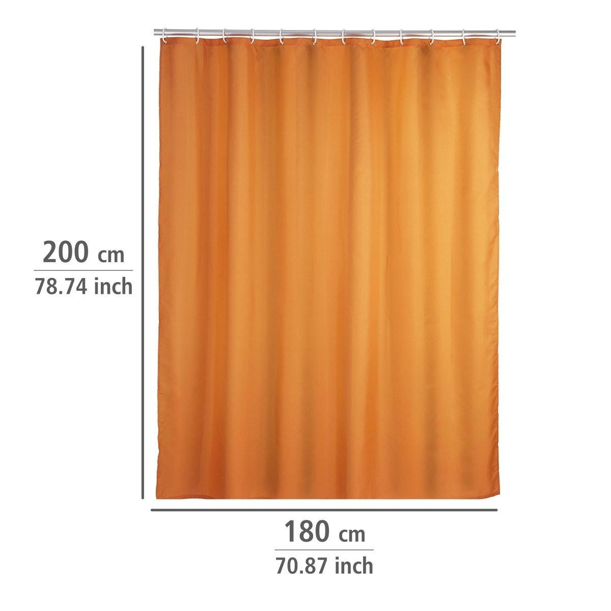 DUSCHVORHANG Textil orange 180/200 cm - Orange, Textil (180/0.1cm) - Wenko