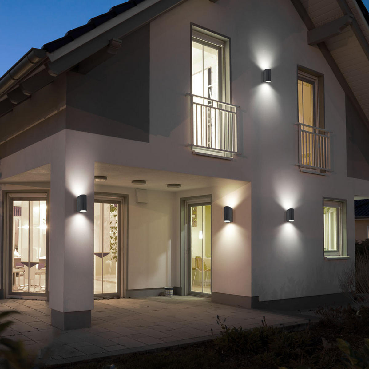 LED AUSSEN-WANDLEUCHTE Alu Druckguss Schwarz - Schwarz, Metall (6.5/14.5/9.5cm)